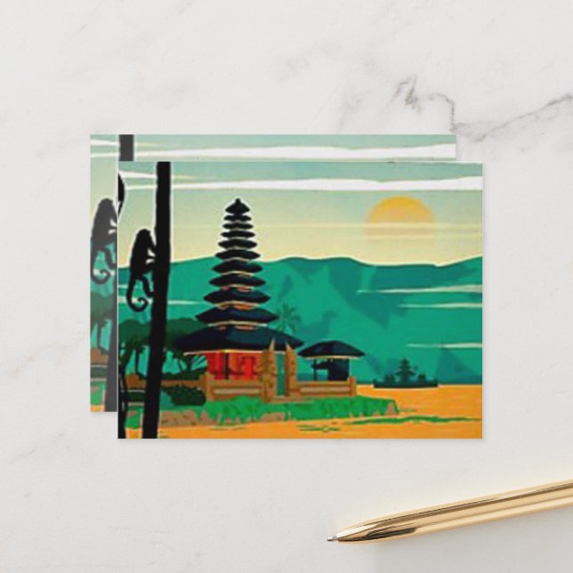 Bali-Postkarte Postkarte (Vorderseite/Rückseite Beispiel)