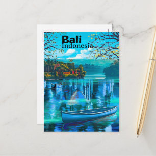 Bali-Reise-Postkartenkunst, Bali-Skyline, Bali Ind Feiertagspostkarte