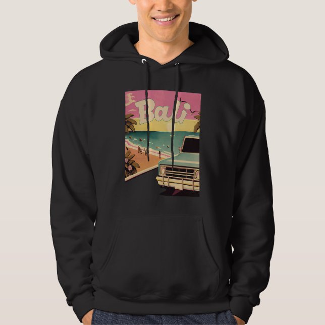 Bali Retro Beach Vacation Graphics Bali Surf Hoodie (Vorderseite)