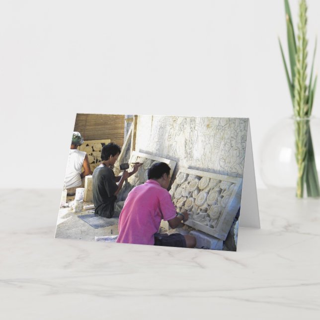 Bali Stone Cutters Blank Karte (Vorderseite)