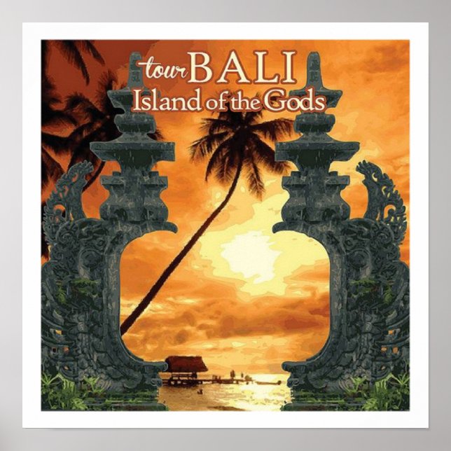 Bali Sunset Art Deco Poster (Vorne)