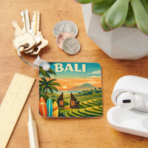 Bali-Tropische Retro-Reise Schlüsselanhänger