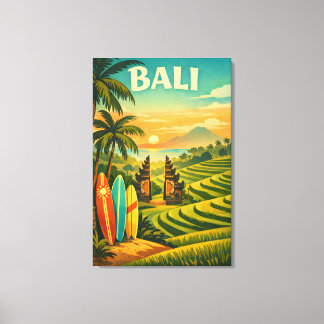 Bali Tropischer Retro-Reise Leinwanddruck