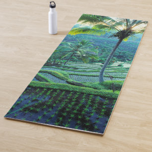 Bali Übersicht über Reisterrassen Yogamatte