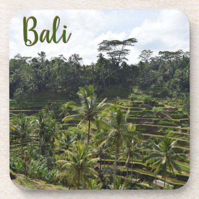 Bali Ubud Reisfelder Getränkeuntersetzer (Vorderseite)