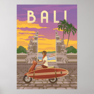 Bali Vintage Reiseplan Poster