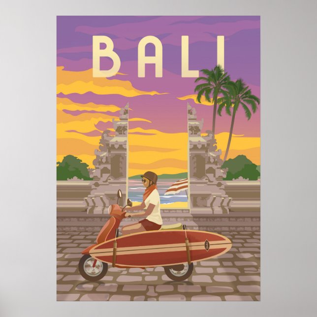 Bali Vintage Reiseposter Poster (Vorne)
