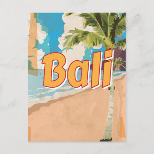 Bali Vintage-Reiseposter Postkarte