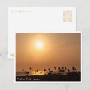 Balian Palm Beach Sonnenuntergang Postkarte
