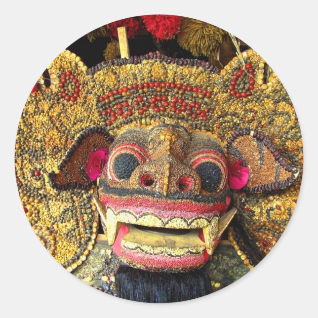 Balinese Barong 2 Runder Aufkleber (Vorderseite)