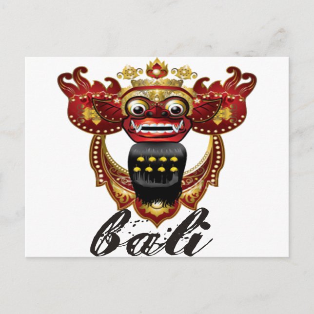 Balinese Barong Indonesia Souvenir Postkarte (Vorderseite)