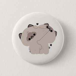 Balinese Cat Couple Button