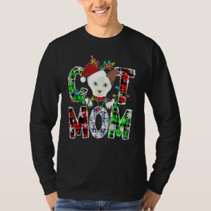 Balinese Cat Mama Lights Kariert Xmas Pajama Reind T-Shirt