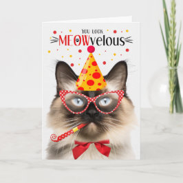 Balinese Cat MEOWvelous Birthday Karte
