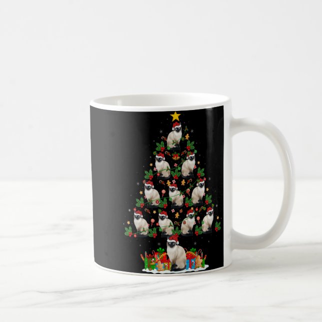 Balinese Cat Xmas Tree Lights Santa Balinese Cat C Kaffeetasse (Rechts)