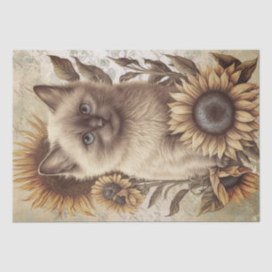 Balinese Kitten Sunflower Cat Seidenpapier