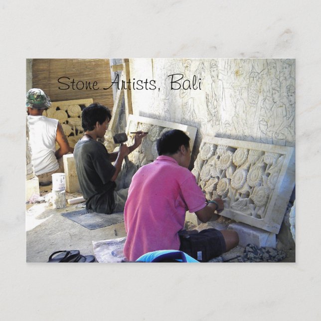 Balinese Stone Cutters Postcard Postkarte (Vorderseite)