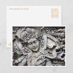Balinesische Göttinnen-Stein-Kunst-Reisepostkarte Feiertagspostkarte