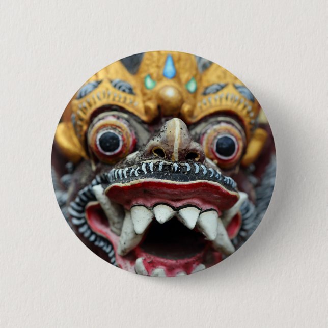 Balinesische Hindu-Maske Button (Vorderseite)