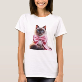 balinesische Katze mit rosa Bug T-Shirt