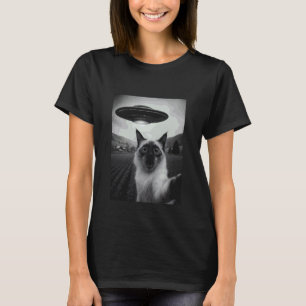 Balinesische Katze Selfie Lustige Alien-Entführung T-Shirt