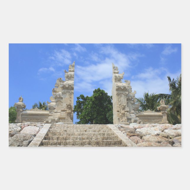 balinesische Kunst Rechteckiger Aufkleber (Vorderseite)