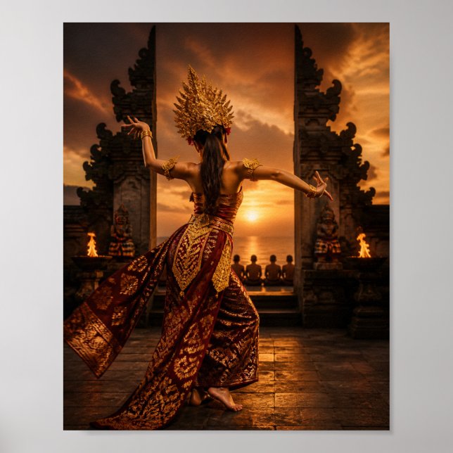 Balinesische Tänzer Kunstposter Poster (Vorne)