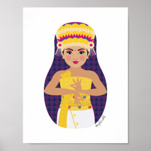 Balinesische Tänzerin Matrjoschka Poster