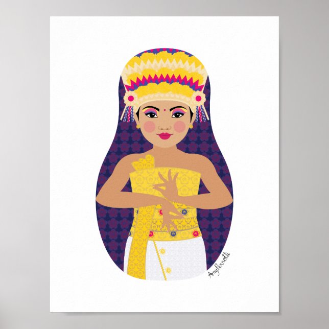 Balinesische Tänzerin Matrjoschka Poster (Vorne)
