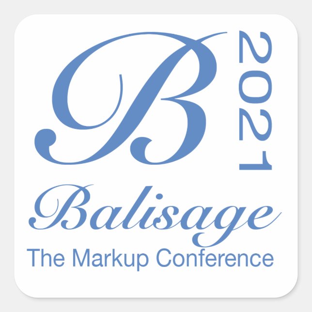 Balisage 2021 Square Sticker (Vorderseite)
