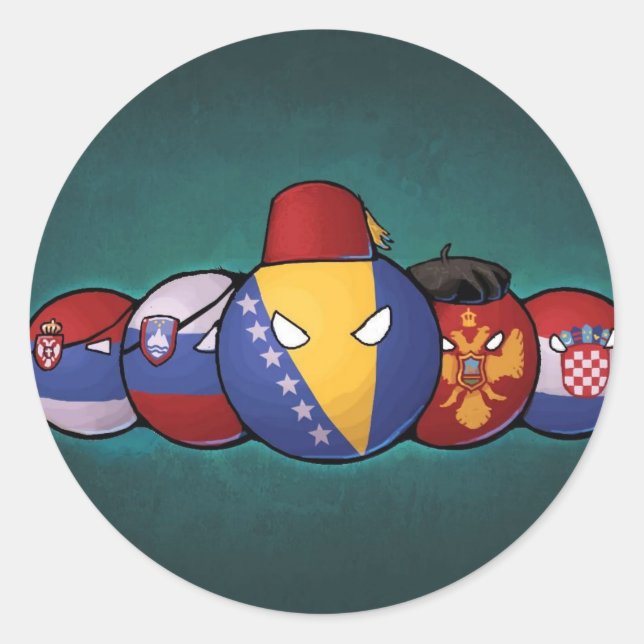 Balkan Countryballs Runder Aufkleber (Vorderseite)