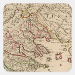 Balkan-Halbinsel, Griechenland, Mazedonien 3 Quadratischer Aufkleber