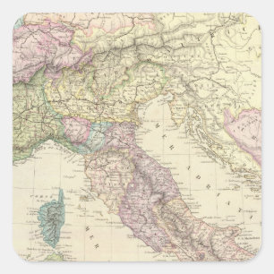 Balkan-Halbinsel, Italien, Slowenien 2 Quadratischer Aufkleber