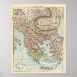 Balkanhalbinsel - Balkanhalbinsel - Karte Poster