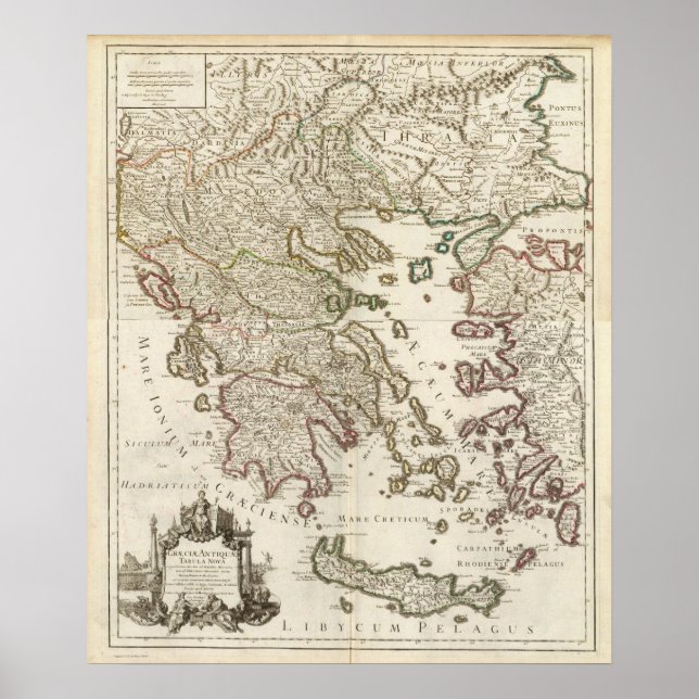 Balkanhalbinsel, Griechenland, Mazedonien Poster (Vorne)