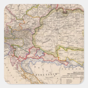 Balkanhalbinsel, Österreich, Ungarn Quadratischer Aufkleber