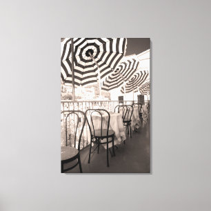 Balkon mit kleinem Restaurant, Italien Leinwanddruck