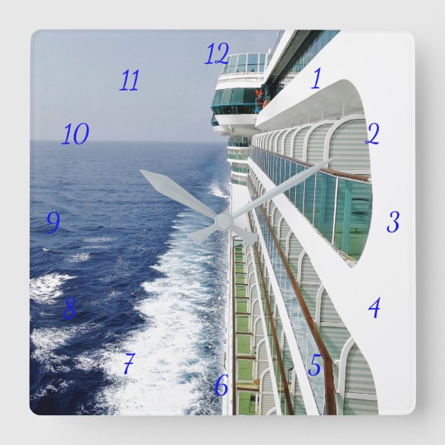 Balkon-Reihen-Zeit Quadratische Wanduhr (Vorderseite)