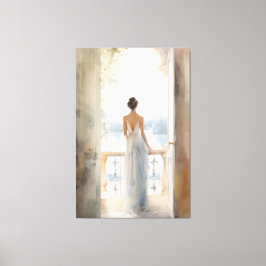 Balkon Ruhe: Aquareller Meerblick Leinwanddruck