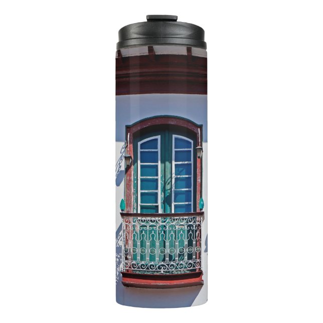 Balkone auf der Fassade in Diamantina, Minas Gerai Thermosbecher (Vorderseite)