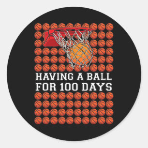 Ball 100 Tage Basketball Kinder Junge schlauer Runder Aufkleber