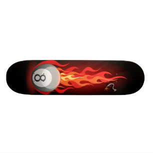 Ball 8 auf Feuer Skateboard
