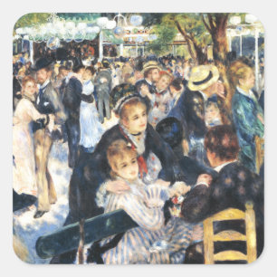 Ball am Moulin de la Galette Party Renoir Quadratischer Aufkleber