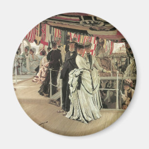 Ball an Bord von James Tissot, Viktorianische Kuns Magnet