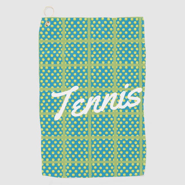 "Ball and Court" Tennis Sweattuch Golfhandtuch (Vorderseite)