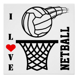 Ball and Net Design I Liebe Netball Poster