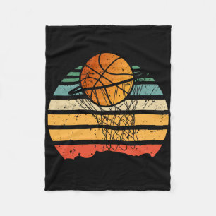 Ball auf Korb Basketball Vintage Sport Spieler Coa Fleecedecke