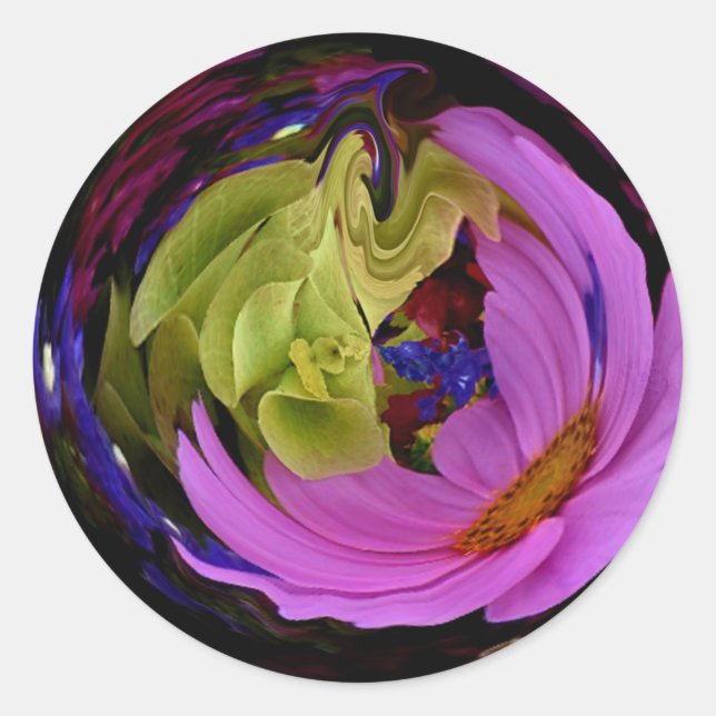 Ball-Aufkleber/Blume des Geistes Runder Aufkleber (Vorderseite)