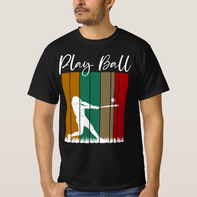 Ball Baseball-Spiel und Ball-Spieler spielen T-Shirt (Vorderseite)
