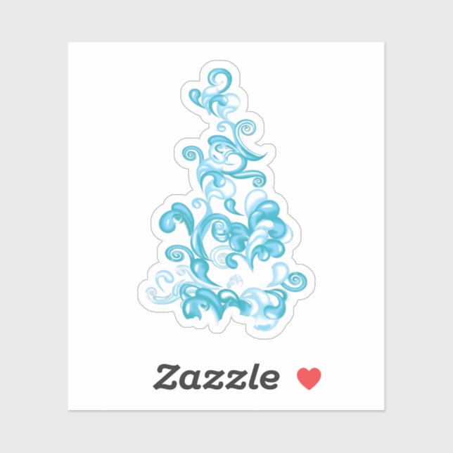 Ball Blue, Medium Turquoise Dekoration Aufkleber (Blatt)